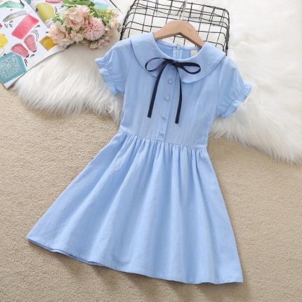 Vestido infantil elegante e moderno em algodão puro, fino.08