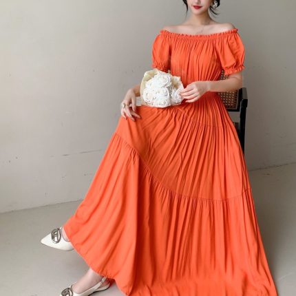 Vestido de algodão com saia rodada