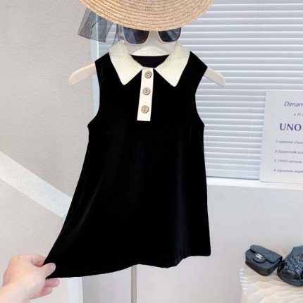 79Vestido preto infantil elegante e versátil