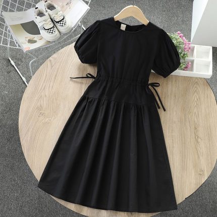 75Vestido infantil preto estiloso
