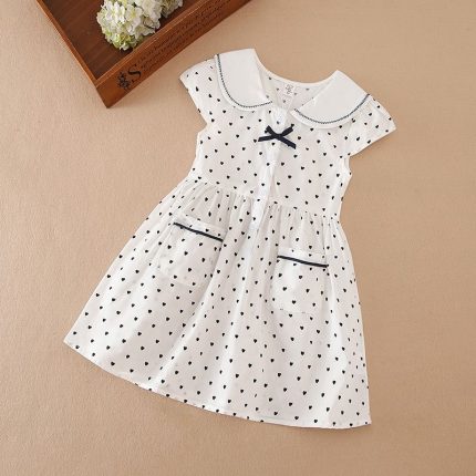 86Vestido infantil branco elegante