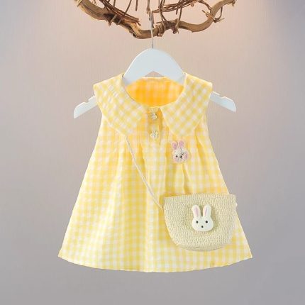 99Vestido infantil amarelo elegante e estiloso